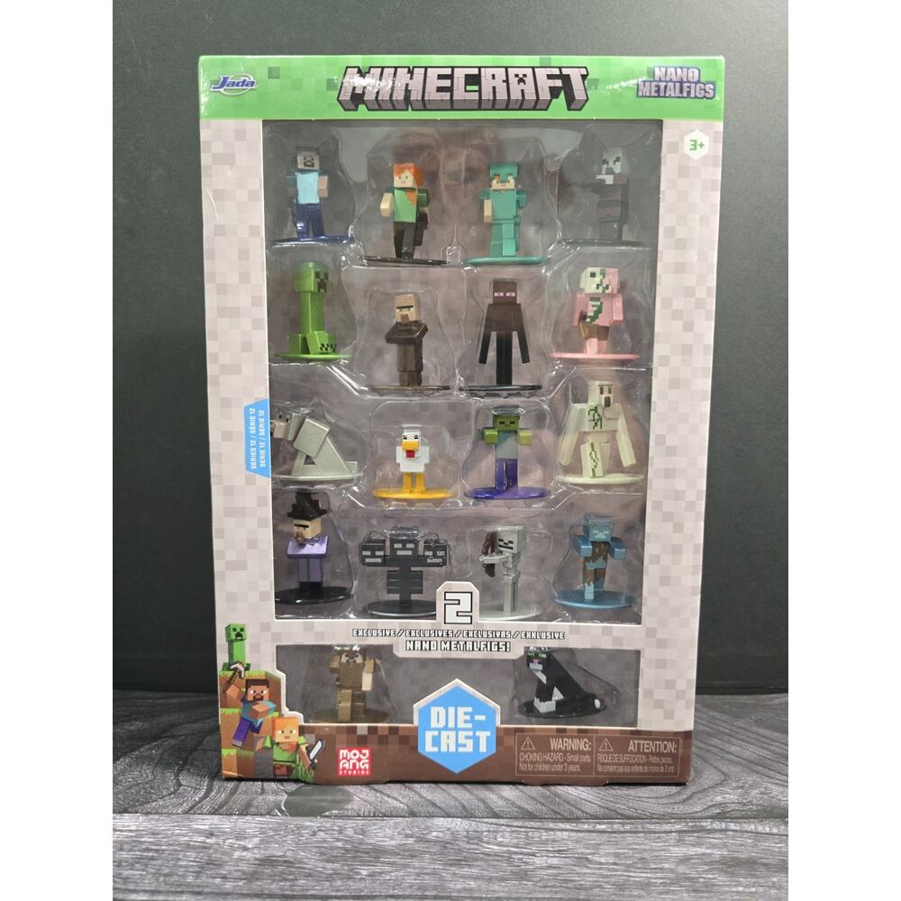 New Minecraft Nano Metalfigs 18-Pack, Die-Cast Figures, Series 12, 2 Exclusives
